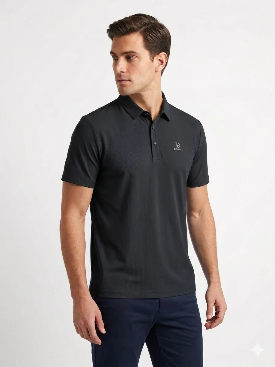 Premium Men’s Slim-Fit Performance Polo Shirt – Breathable Tech Fabric
