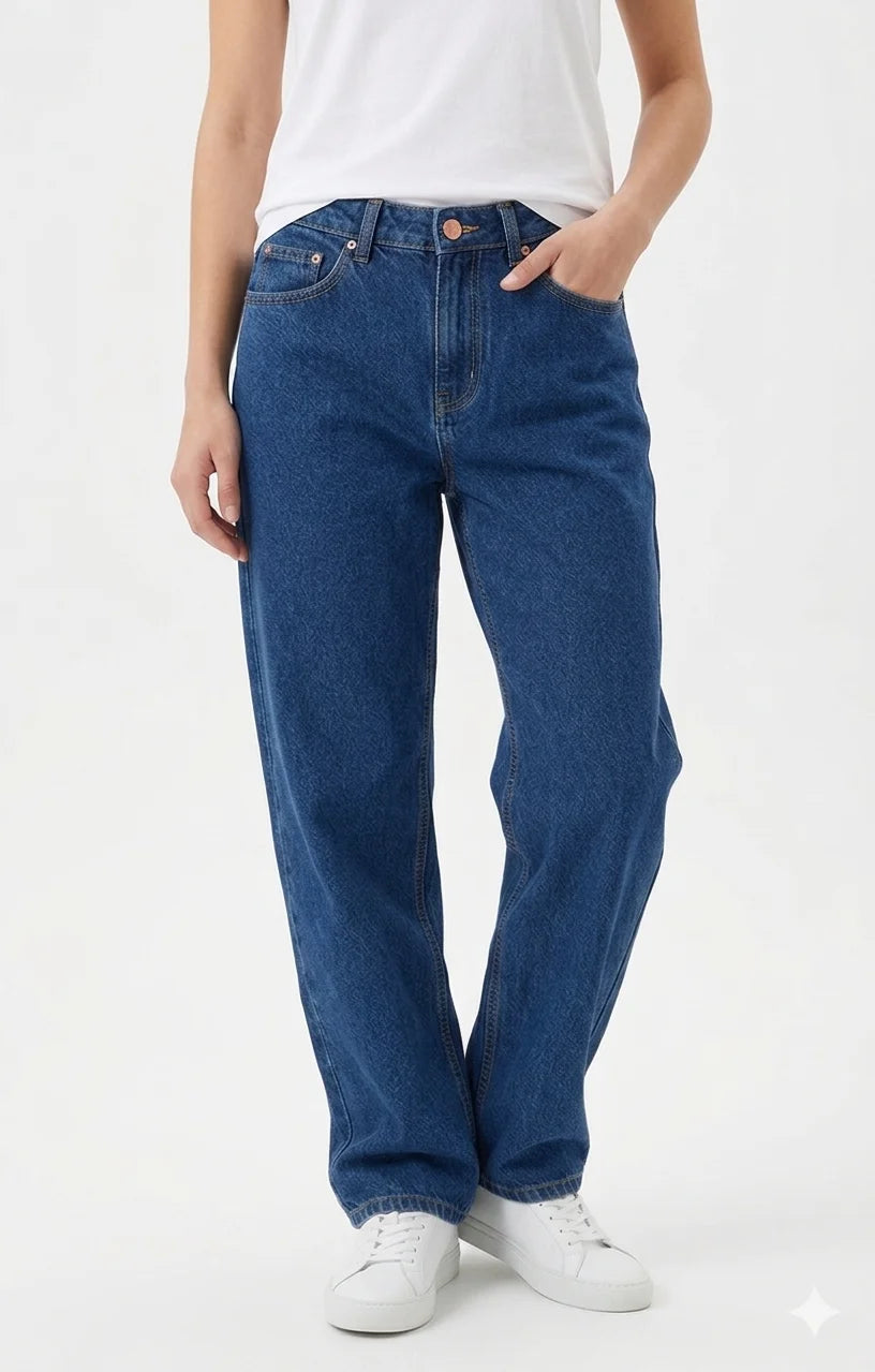 Classic Straight-Leg Jeans – Essential Mid-Rise Denim