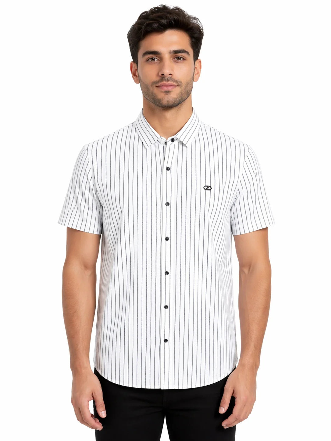 The Essential Line  Modern Monolith Striped Button-Down