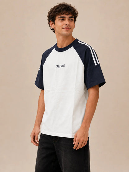 Heritage Raglan Three stripes  Block-Panel Tee