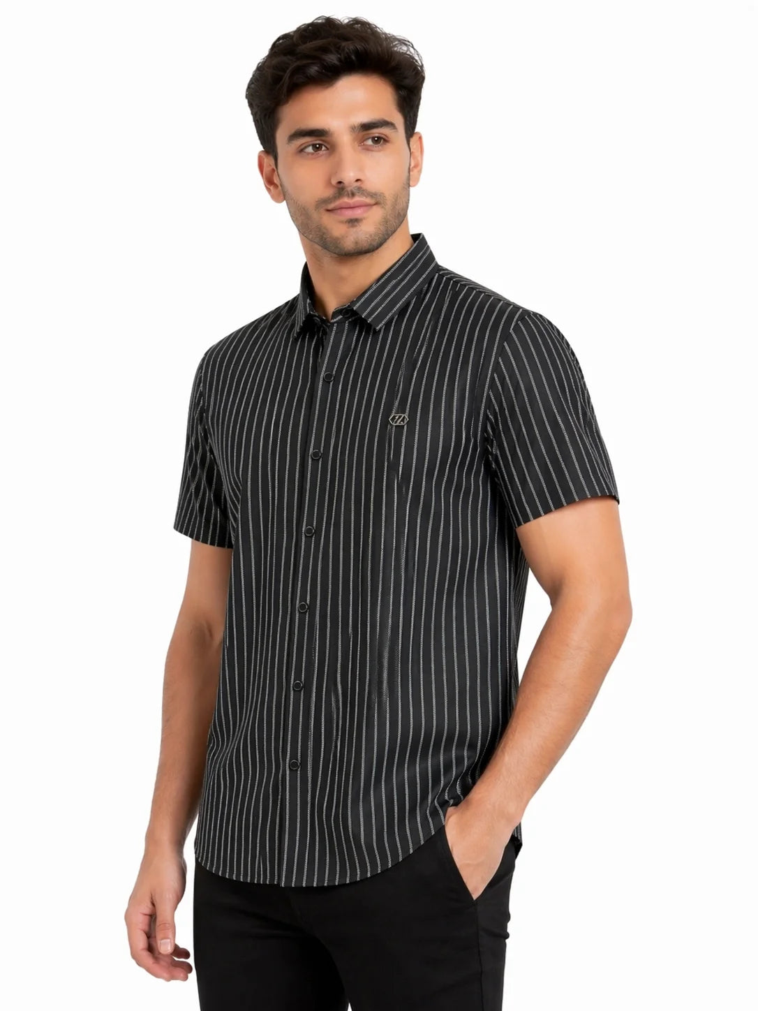 The Essential Line  Modern Monolith Striped Button-Down
