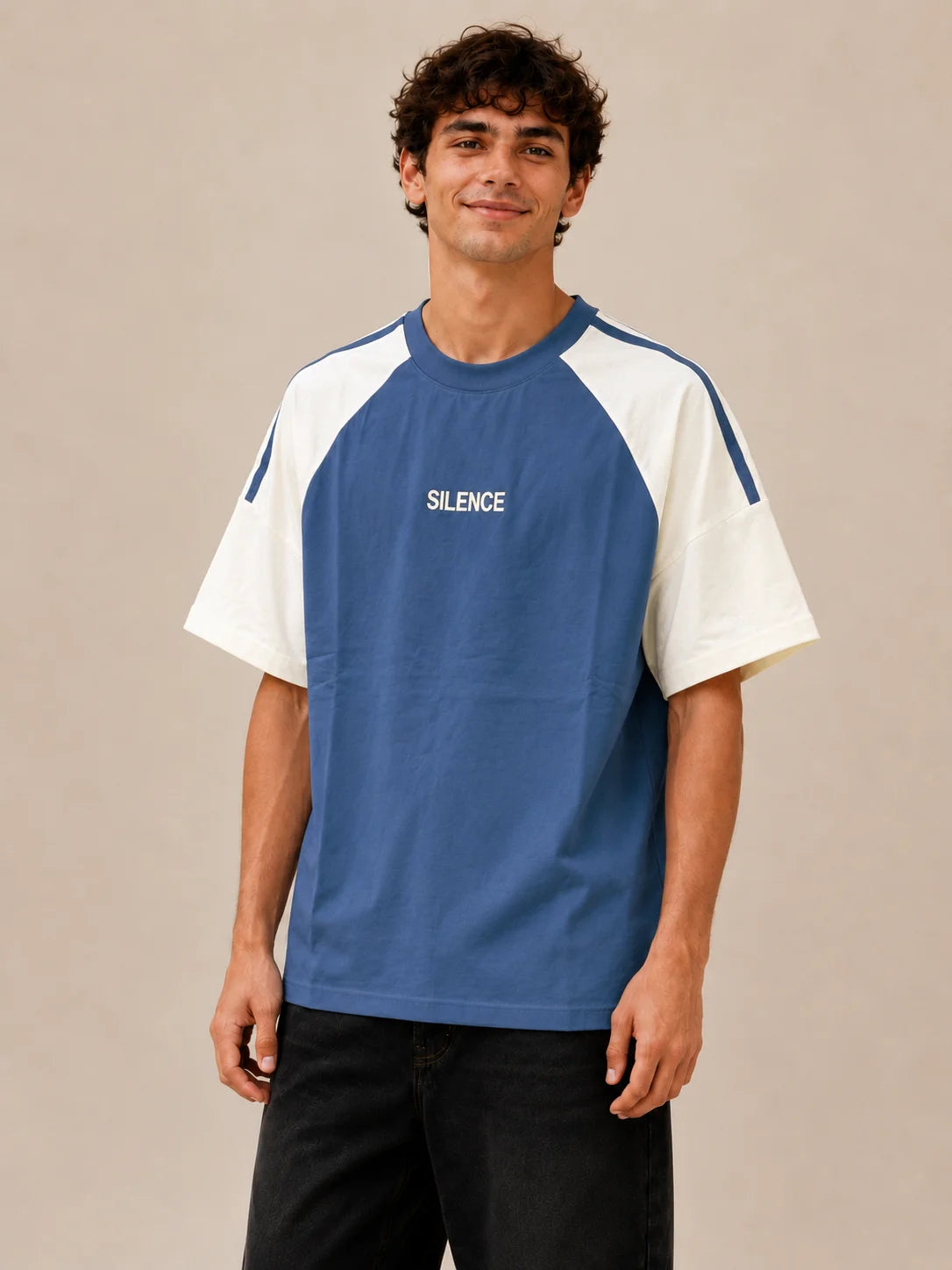 Heritage Raglan Three stripes  Block-Panel Tee