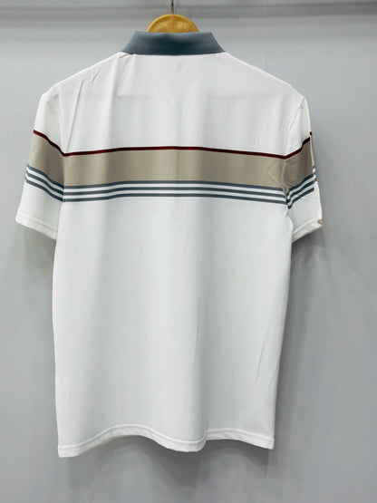 Men's Essential Pocket Polo - Contrast Chest Stripe Performance Shirt