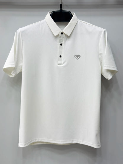 Men's Essential Solid Polo Shirt with Minimalist Logo