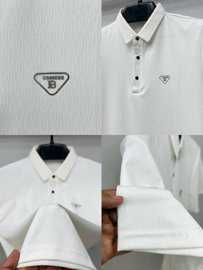 Men's Essential Solid Polo Shirt with Minimalist Logo