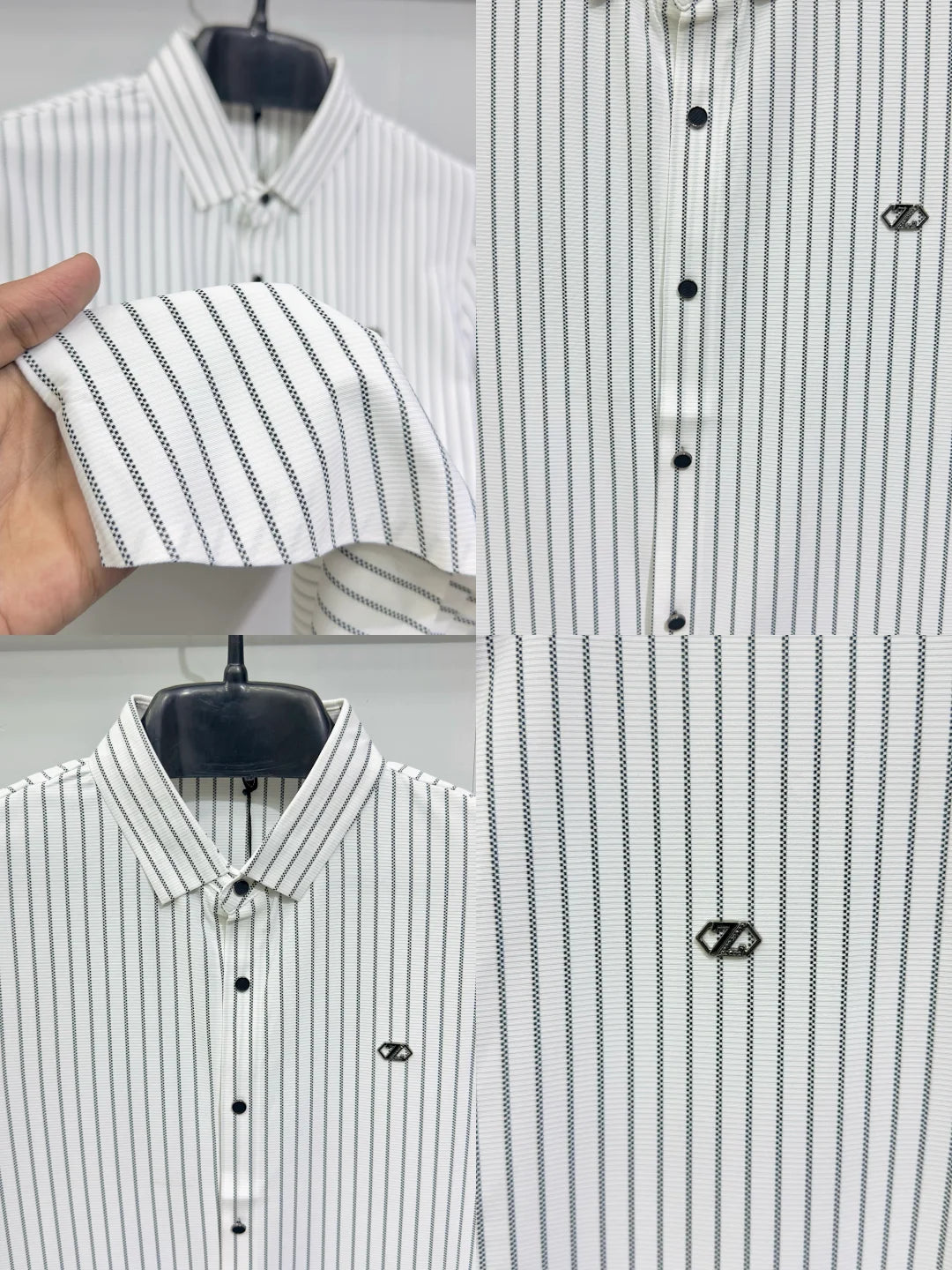 The Essential Line  Modern Monolith Striped Button-Down